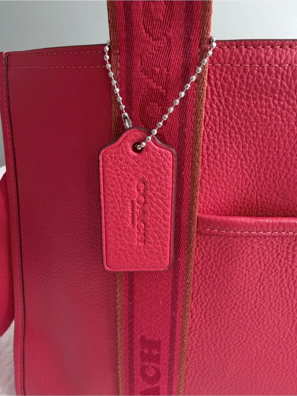 Coach Pink Leather Tote with Adjustable Strap